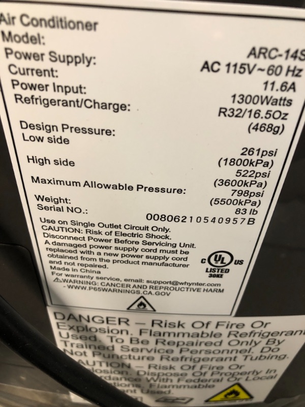 Photo 4 of 
ARC14S 19" Portable Air Conditioner with 14000 BTU Cooling Capacity Dual Hose and Programmable Timer in Platinum and
