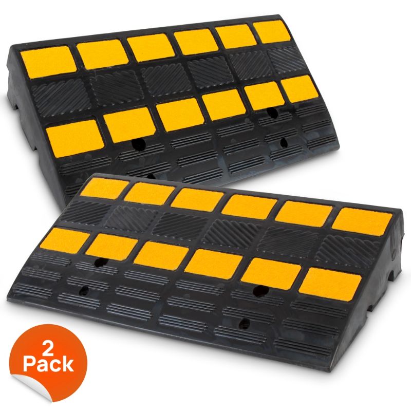 Photo 1 of PYLE PCRBDR44 - Car/Truck Curb Ramps - Vehicle Curb-Side Bridge Kit (2-Pcs.)
