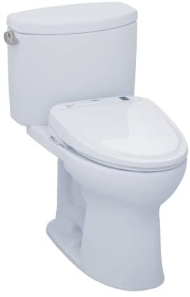 Photo 1 of ***INCOMPLETE*** TOTO MW454574CEFG#01 WASHLET+ Drake Elongated 1.28 GPF Toilet and WASHLET S300e Bidet Seat, Cotton White
