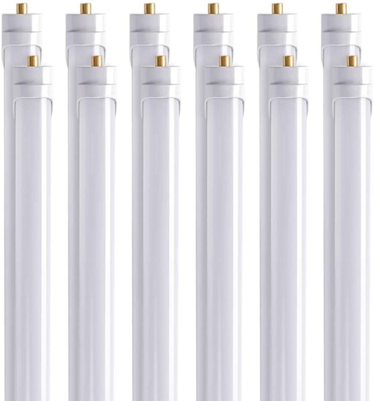 Photo 1 of (Pack of 12) Barrina T8 T10 T12 LED Light Tube, 8ft, 44W (100W Equivalent), 6500K, 4500 Lumens, Frosted Cover, Dual-Ended Power, Fluorescent Light Bulbs Replacement
