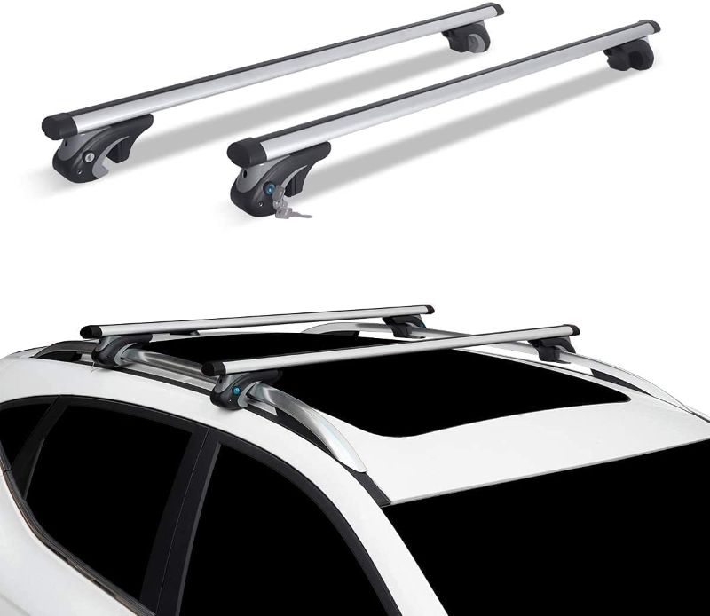 Photo 1 of Universal Roof Rack Cross Bars, JinsanityPerformance Universal 54'' Adjustable Aero Aluminum Roof Rack CrossBars Raised Side Rail Gap Needed, Cargo Carrier Rooftop Luggage CrossBars for Most Vehicles
