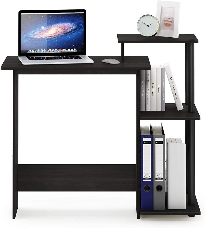 Photo 1 of Efficient Home Laptop Notebook Computer Desk, Espresso & Black - 33.6 X 39.6 X 15.6 in.
