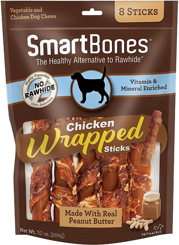 Photo 1 of 2 P[ACK OF- SmartBones Mini Chicken-Wrapped Chews for Dogs 20 Count, Rawhide-Free, Multi (SBCW-02170) EXPIRES 10/08/2023
