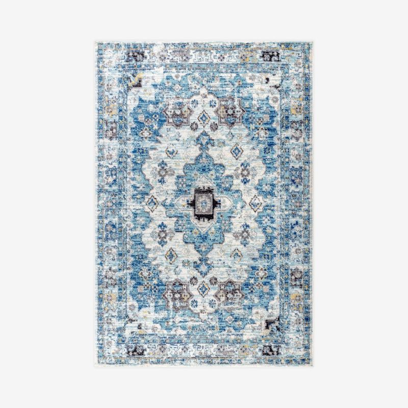 Photo 1 of **GENERAL POST** UNKNOWN BRAND OR STYLE- STOCK PHOTO USED AS A REFERENCE NOT EXACT DESIGN RUG- Modern Area Rug - Cream / Blue- APPROX. 8'X10'
