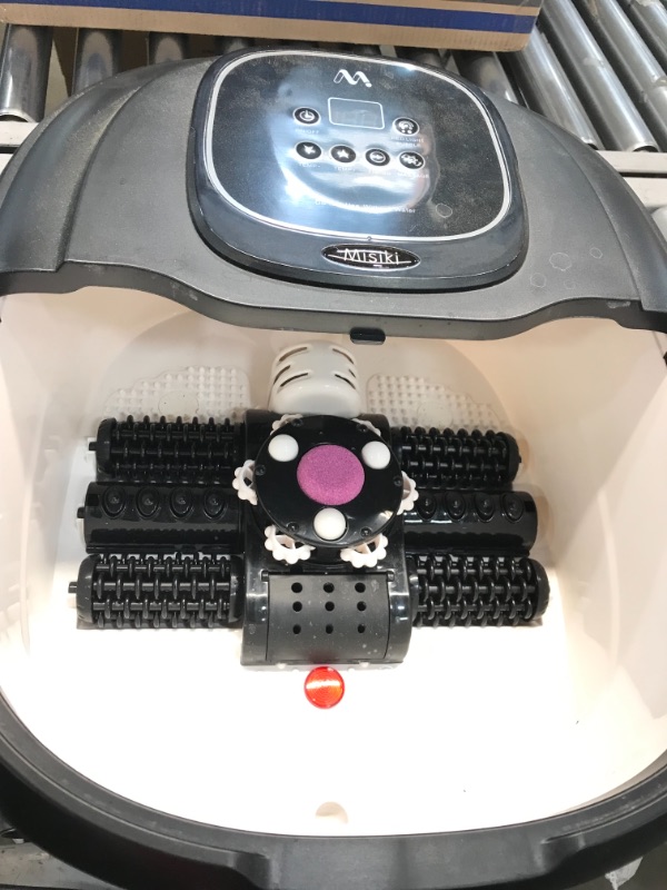 Photo 1 of Foot Spa Misiki Foot Bath Massager with Heat & 3 Automatic Modes and 6 Motorized Massage Rollers, Adjustable Time & Temperature, O2 Bubbles, Rotating Pedicure Stone for Relieve Foot Pressure
