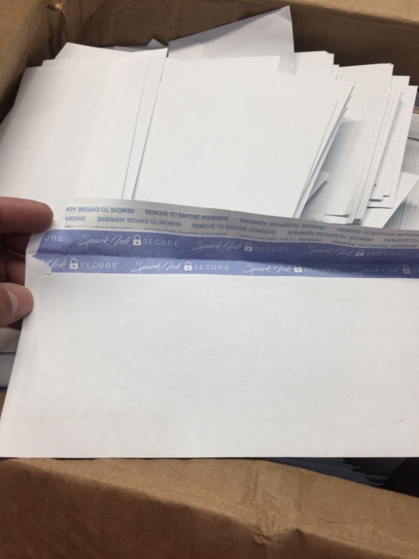 Photo 1 of Self Seal Security Mailing Envelopes - White Letter Businesses Envelopes - Peel and Seal Tinted Windowless # 10 Envelope - Printer Friendly - Self Stick Bulk Envelops
