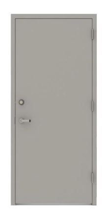 Photo 1 of 36 in. x 80 in. Gray Flush Left-Hand Security Steel Prehung Commercial Door with Welded Frame