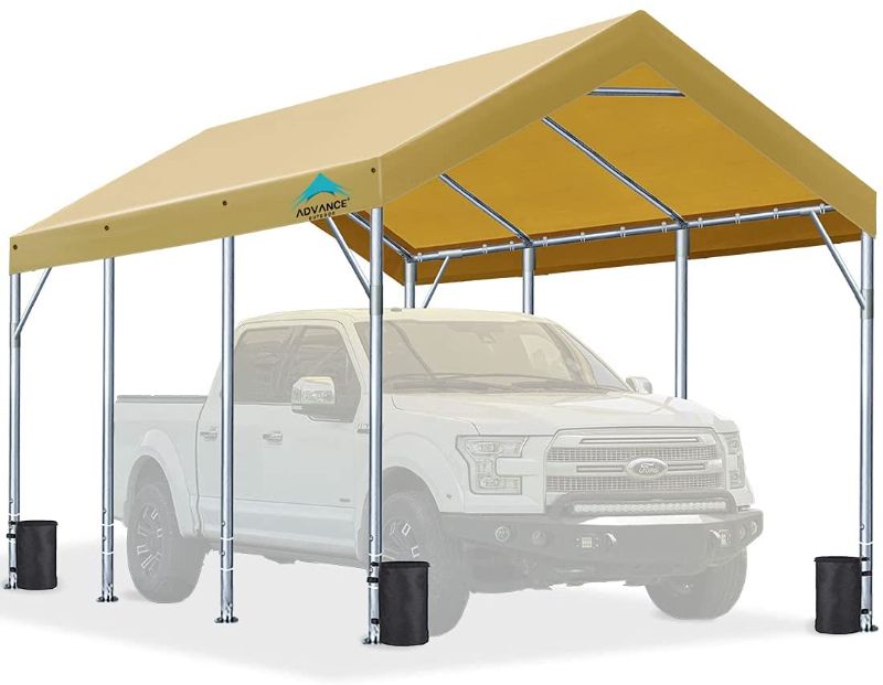 Photo 1 of 10x20 ft Heavy Duty Carport with Adjustable Height from 9.5ft to 11ft, Car Canopy Garage Shelter Boat Wedding Party Tent, GRAY 
