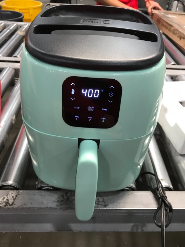 Photo 2 of Dash Tasti-Crisp™ Digital Air Fryer with AirCrisp® Technology, Custom Presets, Temperature Control, and Auto Shut Off Feature, 2.6 Quart - Aqua
