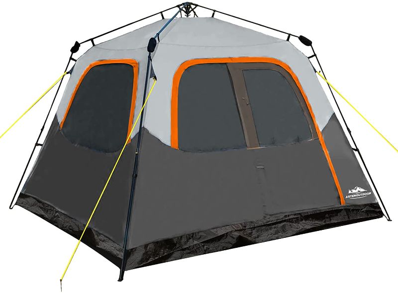 Photo 1 of //MISSING PARTS UNKNOWN// AsterOutdoor 6 Person Cabin Tent Instant Setup Tent, Waterproof Family Camping Tent, 60 Sec. Easy Set Up for Car Camping Hiking Outdoor Adventure, Large Space & Extra Tall
