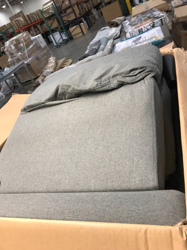 Photo 2 of //MISSING REST OF COUCH//CHADIOR Convertible Sectional Sofa with Reversible Chaise 77" L-Shaped Couch with Storage Ottoman Modern Linen Fabric for Small Space Living Room Apartment Grey
