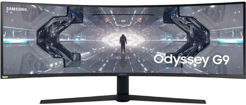 Photo 1 of **DAMAGED** SAMSUNG 49-inch Odyssey G9 Gaming Monitor | QHD, 240hz, 1000R Curved, QLED, NVIDIA G-SYNC & FreeSync | LC49G95TSSNXZA Model

