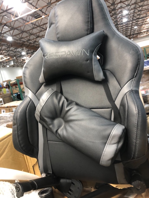 Photo 7 of Respawn 400 Racing-Style Big And Tall Bonded Leather Gaming Chair, Gray/Black