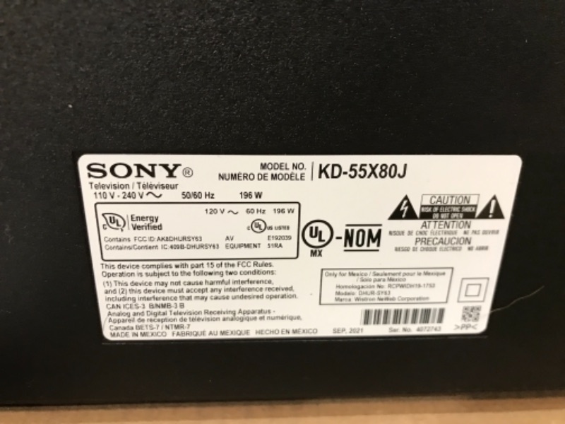 Photo 8 of **DAMAGED** Sony 55X80J 55" 4K HDR LED TV
