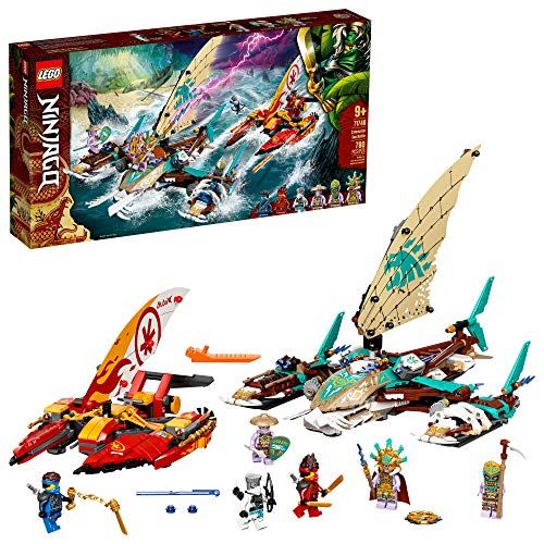 Photo 1 of LEGO NINJAGO Catamaran Sea Battle 71748 Building Kit; Ninja Playset Featuring Catamaran Toys and NINJAGO Kai, Jay and Zane; Best Gift for Kids Who Lov
