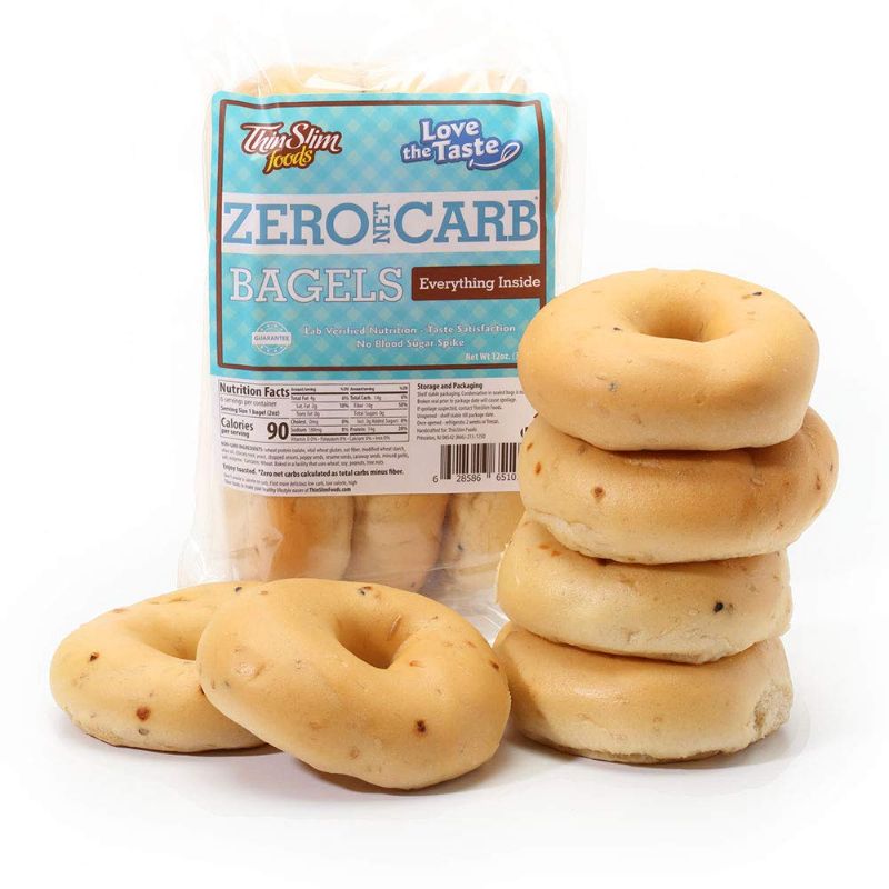 Photo 1 of ** 05/05/22** Keto Food Bagels | Keto Bread or Keto Hamburger Bun Alternative | Low Carb Everything Inside, 2 Pack (6 Diet Bagels Per Keto Friendly Food Pack) | ThinSlim Foods
