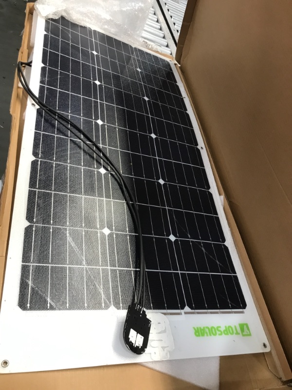 Photo 2 of ***DAMAGED*** Topsolar Flexible Solar Panel 100W 24V/12V Monocrystalline Bendable - 100 Watt 12Volt Semi-Flexible Mono Solar Panels Charger Off-Grid for RV Boat Cabin Van Car Uneven Surfaces
