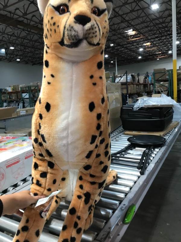 Photo 3 of Melissa & Doug Giant Cheetah - Lifelike Stuffed Animal (Stands Nearly 3 Feet Tall)
