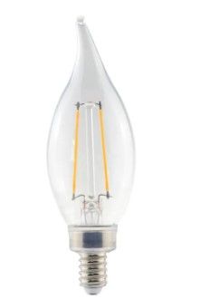 Photo 1 of 40-Watt Equivalent B11 Non-Dimmable Clear Glass Filament LED Vintage Edison Light Bulb Soft White 2700K (32-Pack)
