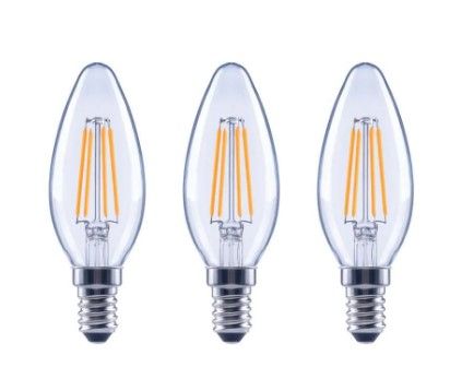 Photo 1 of 40-Watt Equivalent B11 Candle Dimmable ENERGY STAR Clear Glass Filament LED Vintage Edison Light Bulb Soft White(12-Pack)
