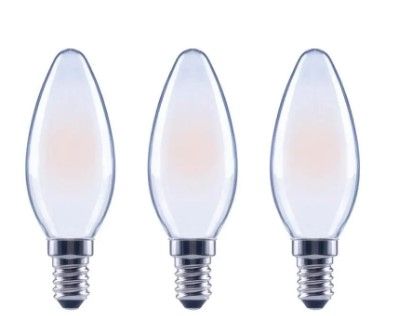 Photo 1 of 60-Watt Equivalent B11 Dimmable ENERGY STAR Frosted Glass Filament Vintage Edison LED Light Bulb Soft White (12-Pack)
