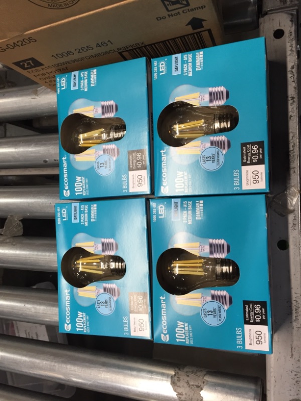 Photo 2 of 100-Watt Equivalent A15 Dimmable Appliance Fan Clear Glass Filament LED Vintage Edison Light Bulb Daylight (12-Pack)
