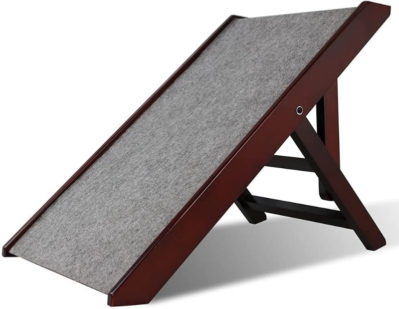 Photo 1 of 
ASmileIndeep Wood Pet Ramp Adjustbale Foldable Wide Dog Ramp for Couch Bed Car.