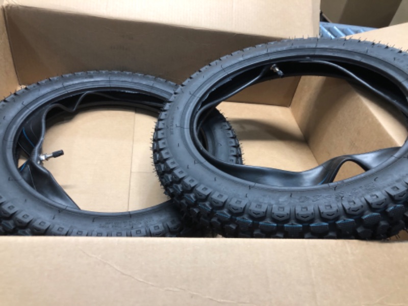 Photo 2 of (2 Set) 2.5-10" Off-Road Tire and Inner Tube Set - Dirt Bike Tire with 10-Inch Rim and 2.5/2.75-10 Dirt Bike 