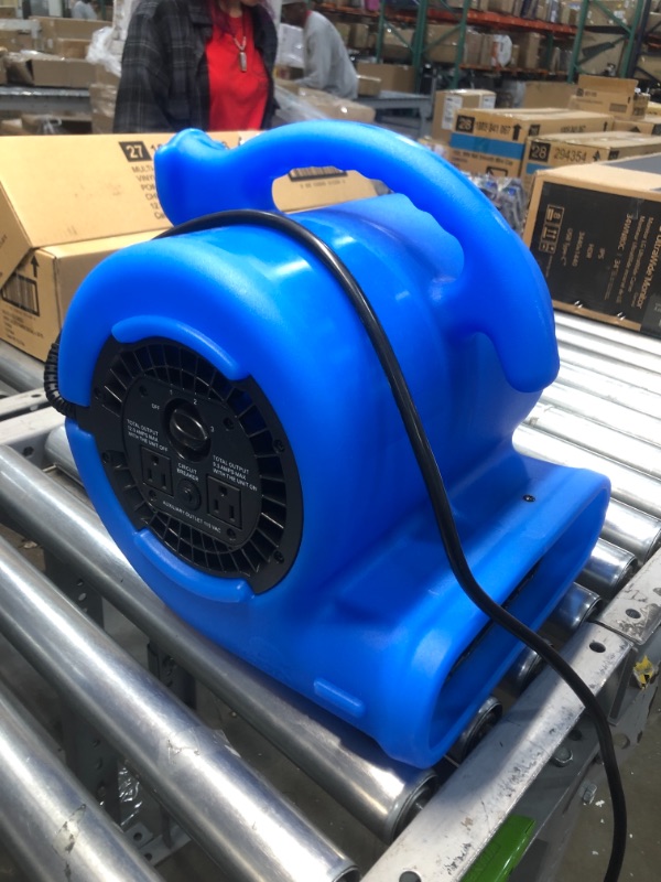 Photo 2 of 1/4 HP Air Mover Blower Fan for Water Damage Restoration Carpet Dryer Floor Home and Plumbing Use in Blue
