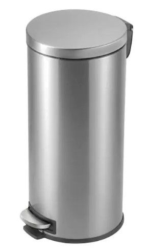 Photo 1 of 8 Gal. Stainless Steel Round Step-On Trash Can
