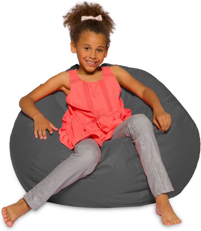 Photo 1 of Posh Creations Bean Bag Chair for Kids, Teens, and Adults Includes Removable and Machine Washable Cover, 38in - Large, Heather Gray
