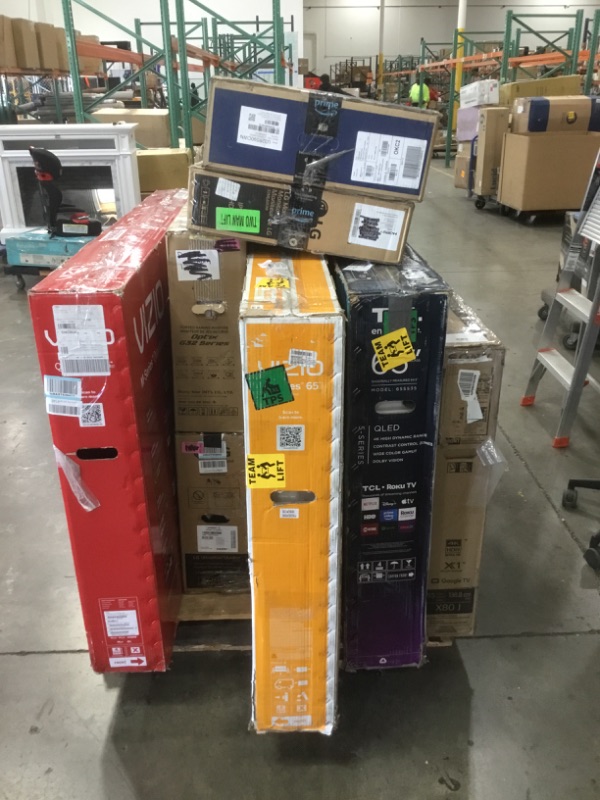 Photo 1 of PALLET OF ASSORTED DAMAGED TVS AND MONITORS SOLD AS IS NON REFUNDABLE