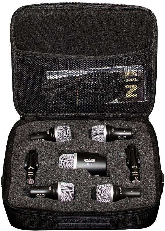 Photo 1 of CAD Audio Stage7 7 Piece Drum Mic Pack - Includes Kick Mic, Snare Mic, 3 Tom Mics and 2 Overhead Condenser Mics
