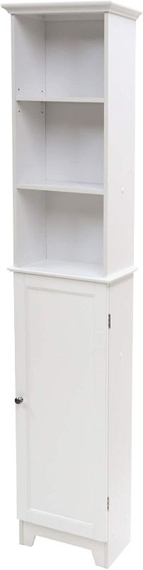 Photo 1 of **PARTS ONLY ** Redmon Shaker Style Tall Floor Shelf with Lower Cabinet, White
