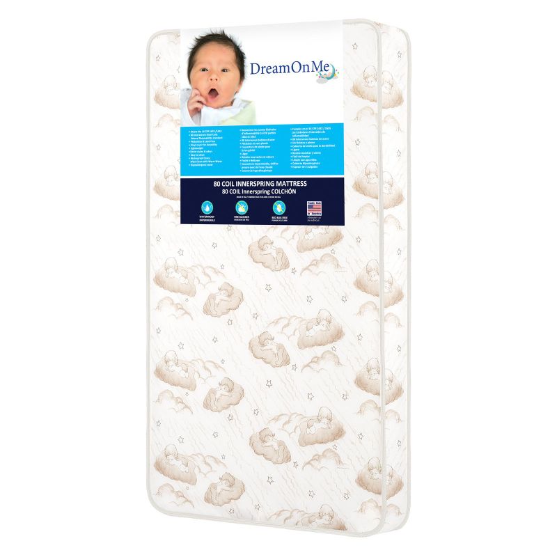 Photo 1 of Dream on Me Twilight 5 in. 80 Coil Spring Crib and Toddler Bed Mattress