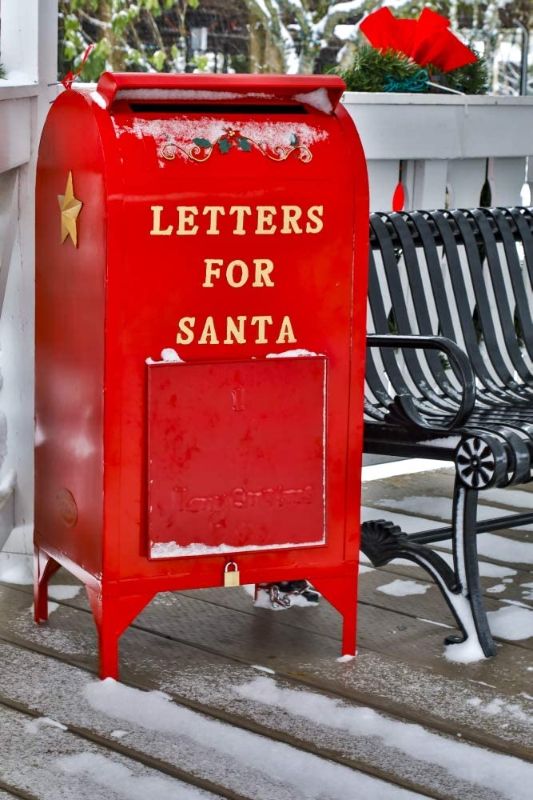 Photo 1 of *wrinkled* 
Posterazzi Fresh Snow on red Mailbox for Letters to Santa, Town of Snoqualmie Photo Print, 18 x 24
