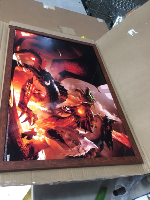 Photo 2 of *picture has a crease, SEE last picture* 
Trends International Dungeons and Dragons-TIAMAT Wall Poster, 22.375 in x 34 in, Mahogany Framed Version
