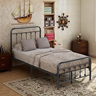 Photo 1 of queen  Victorian Vintage Style Platform Metal Bed Frame Foundation Headboard Footboard Heavy Duty Steel