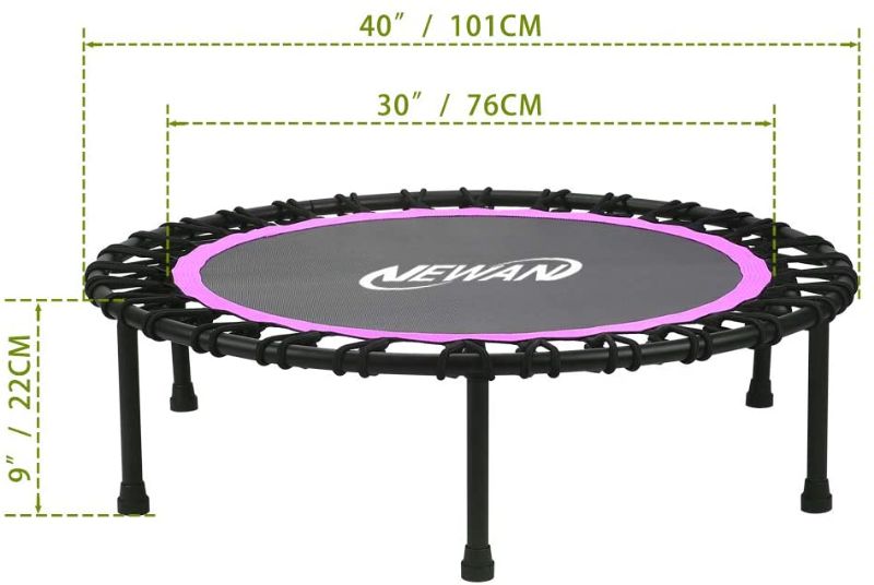 Photo 1 of *MISSING a leg*
Newan 40" Silent Mini Trampoline Fitness Trampoline Bungee Rebounder Jumping Cardio Trainer Workout for Adults - Max Limit 330 lbs
