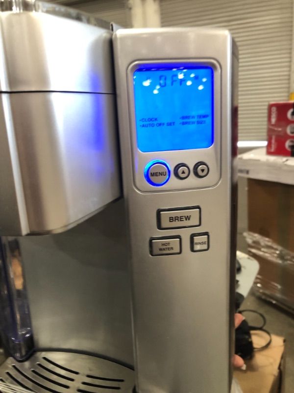 Photo 1 of Premium Programmable Silver Single Serve Coffee Maker