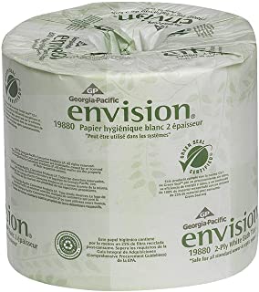 Photo 1 of Georgia Pacific Envision 2-Ply Embossed Toilet Paper, 19880/01, 550 Sheets Per Roll, Case of 80 Rolls, White