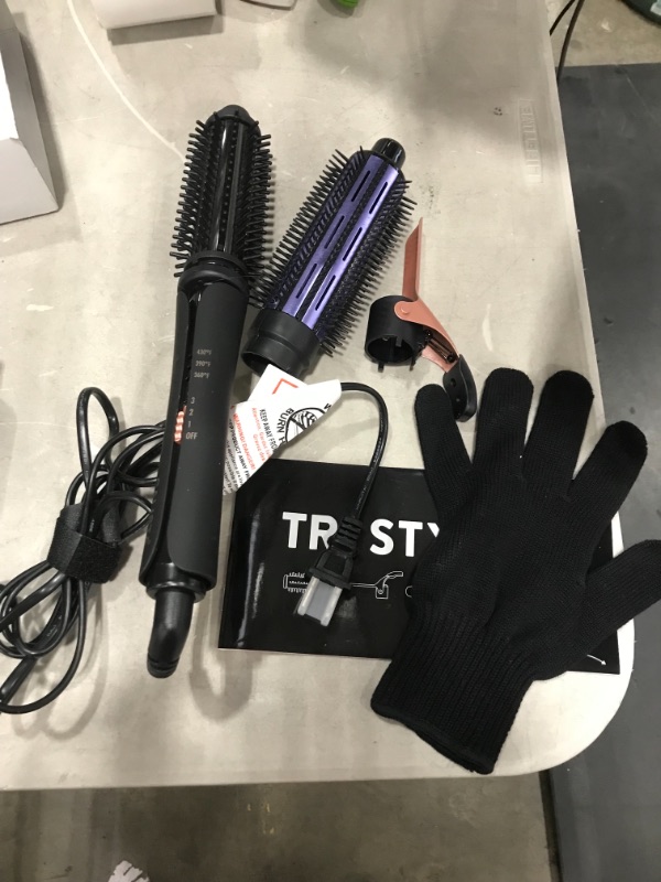 Photo 1 of *possibly USED*
Calista TriStyl3r Styling Tool, 3-in-1 Multifunctional Design, Wand, Curling Iron and Heated Round Brush, 1” Titanium Oxide Barrel
