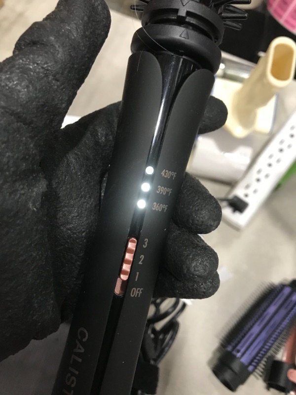 Photo 1 of *possibly USED*
Calista TriStyl3r Styling Tool, 3-in-1 Multifunctional Design, Wand, Curling Iron and Heated Round Brush, 1” Titanium Oxide Barrel

