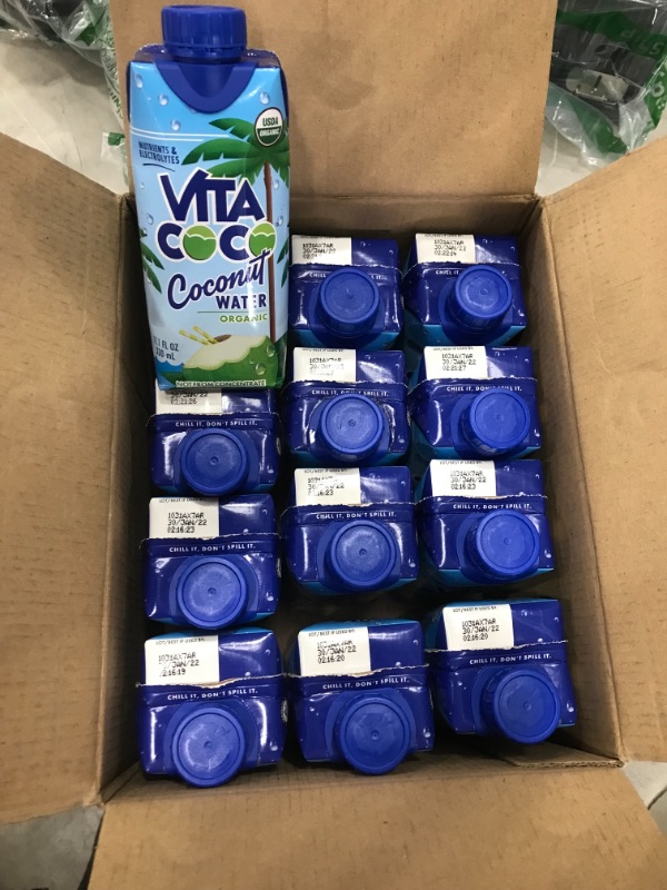 Photo 2 of *EXPIRES Jan 2022*
Vita Coco Coconut Water, Pure Organic, 11.1 Fl Oz Tetra (Pack of 12)
