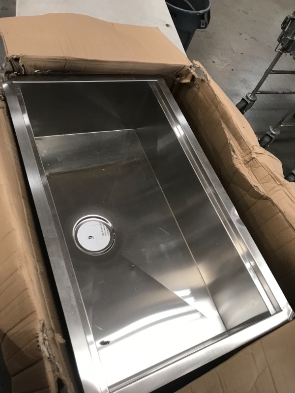 Photo 2 of *SEE last pictures for damage*
Hausinluck 32 x 18 x 9 inch Undermount Kitchen Sink, Workstation Ledge 18 Gauge Stainless Steel Sink Modern Single Bowl Kitchen Sink
