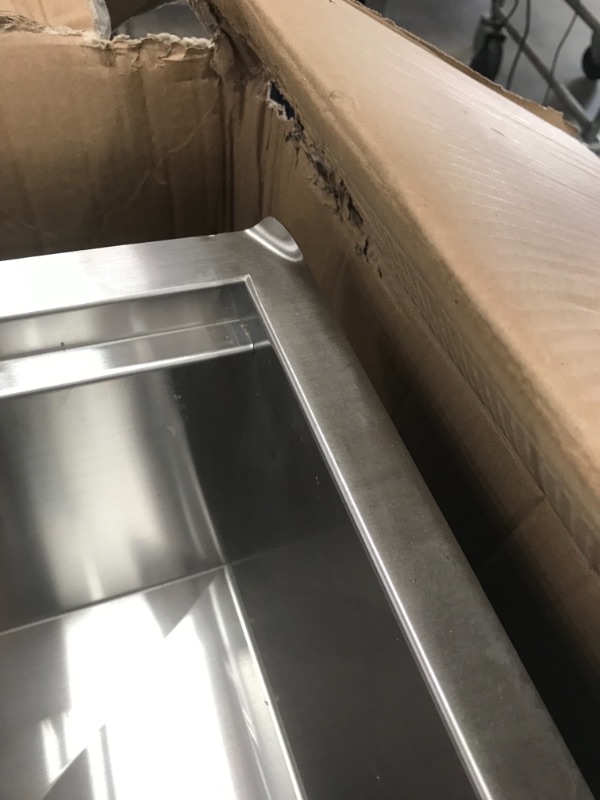 Photo 1 of *SEE last pictures for damage*
Hausinluck 32 x 18 x 9 inch Undermount Kitchen Sink, Workstation Ledge 18 Gauge Stainless Steel Sink Modern Single Bowl Kitchen Sink
