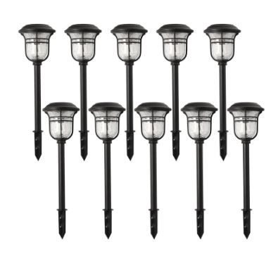 Photo 1 of *stakes were USED*
Hampton Bay Solar Powered Black LED Outdoor Integrated 3000K Warm White Landscape Path Light (10-Pack)