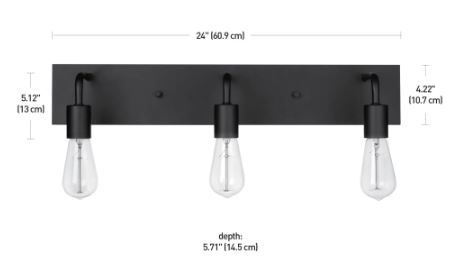 Photo 1 of *SEE last pictures for damage*
Globe Electric Holden 3-Light Matte Black Vanity Light and Bath Set (5-Piece)