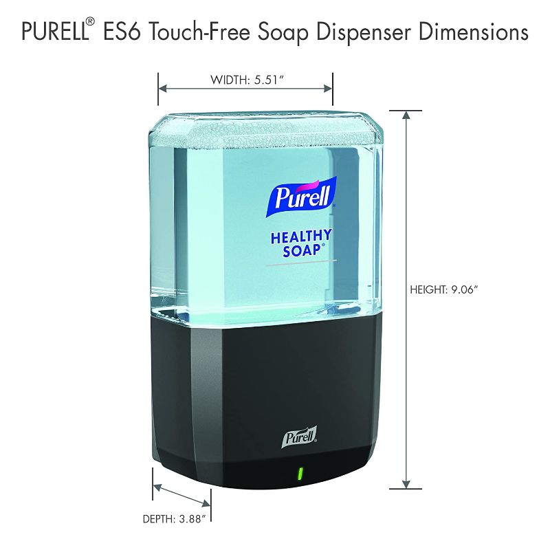 Photo 1 of *soap SOLD SEPERATELY* 
PURELL ES6 Touch-Free Wall-Mounted Hand Soap Dispenser, Graphite, for 1200 mL PURELL HEALTHY SOAP Refills (Pack of 1) - 6434-01
