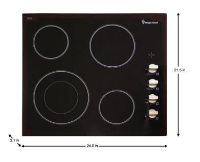 Photo 1 of *MISSING a knob*
Magic Chef 24 in. Radiant Electric Cooktop in Black with 4 Elements